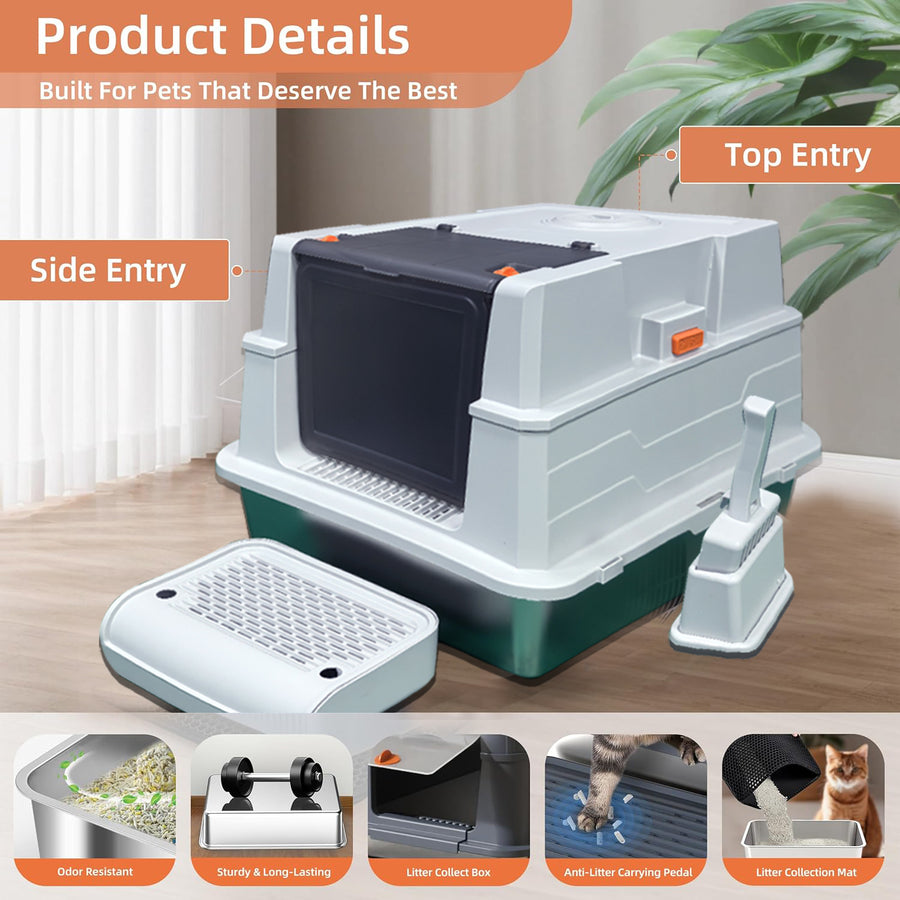 Product details Built For Pets That Deserve The Best, labeling the top entry and side entry of the SU-01