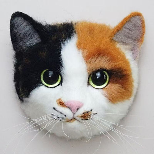Calico Cat Needle Felting Tutorial — Realistic Cat Head - digital download cover