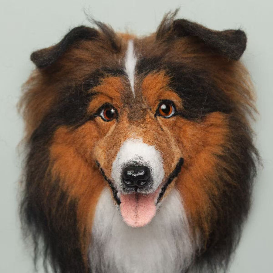 Rough Collie (Scottish Collie / Lassie) felt head