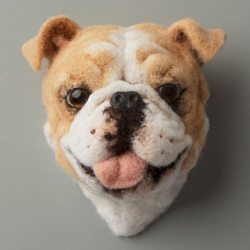 Bulldog Needle Felting Tutorial — Realistic Dog Head - digital download cover