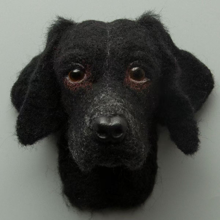 Black Labrador Retriever felt head