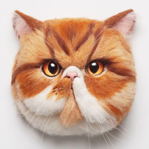 Exotic Shorthair Cat Needle Felting Tutorial — Realistic Cat Head - digital download cover