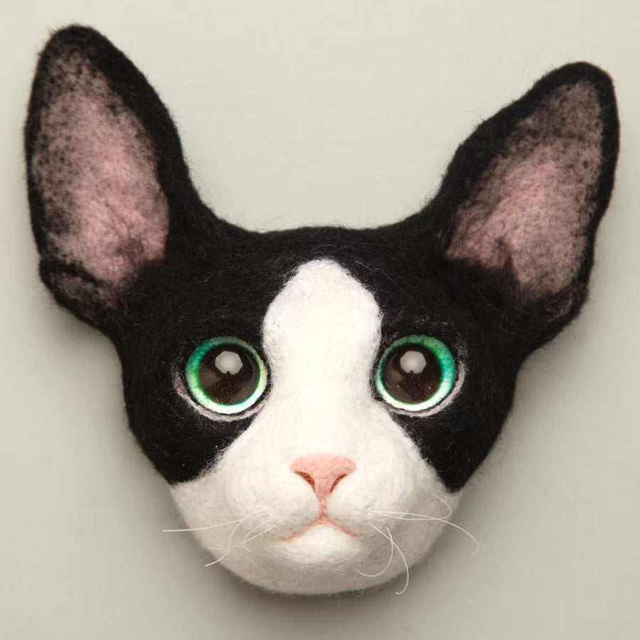 Devon Rex Cat Needle Felting Tutorial — Realistic Cat Head - digital download cover