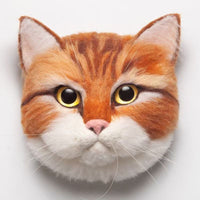 Ginger / Orange Tabby Cat felt head