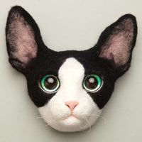 Devon Rex Cat felt head