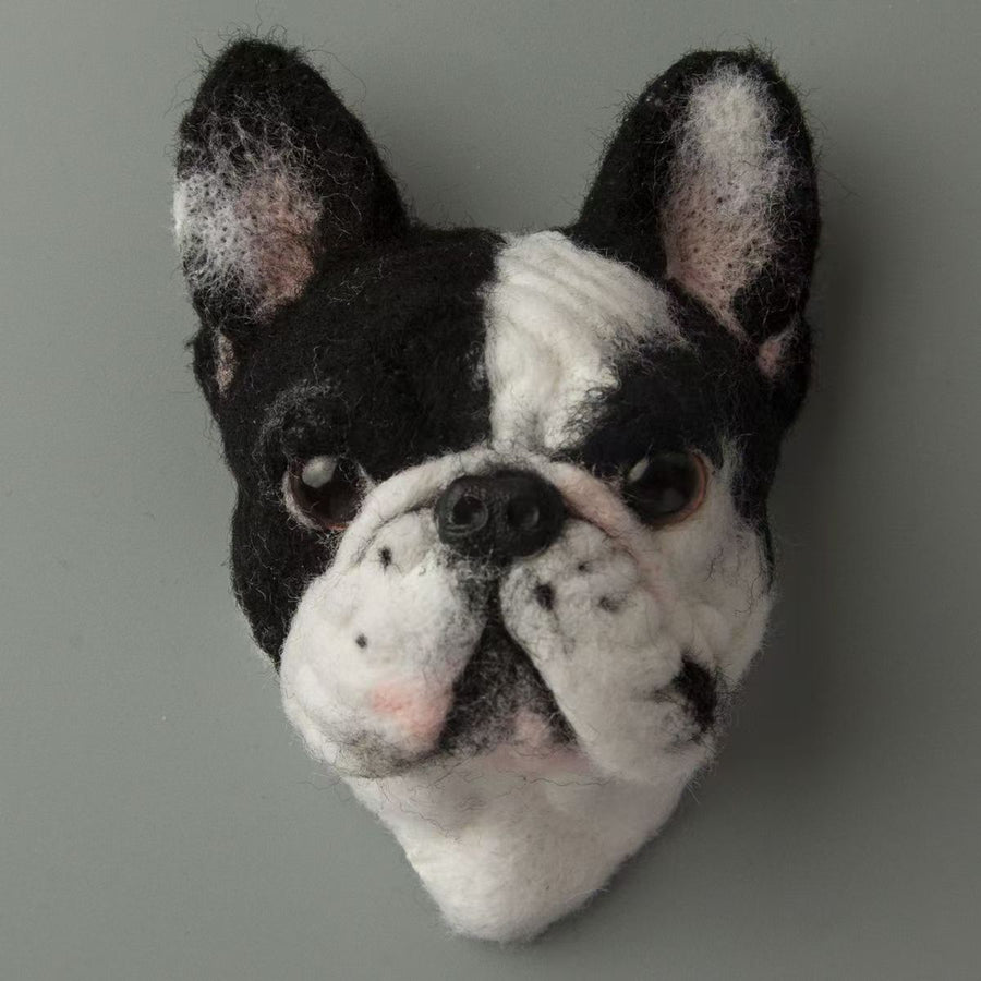 French Bulldog felt head