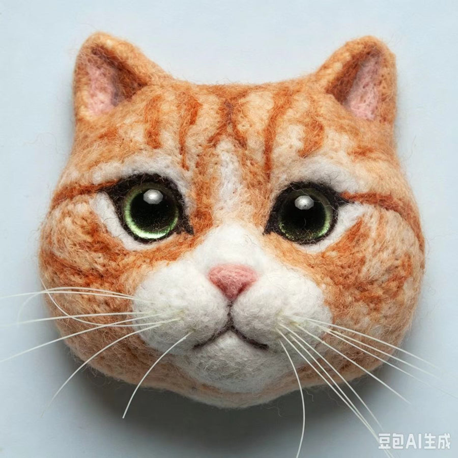 Golden British Shorthair felt head