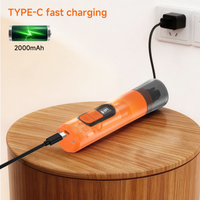 M06 pet nail grinder on a wooden table charging via Type-C cable from a wall outlet; 2000mAh battery label.